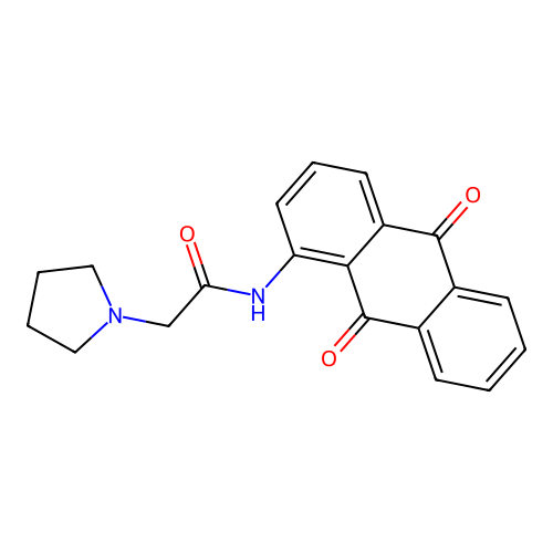N-(9,10-dioxo-9,10-dihydroanthracen-1-yl)-2-(pyrrolidin-1-yl)acetamide structure