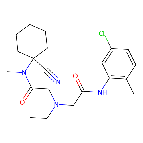 2-({[(5-CHLORO-2-METHYLPHENYL)CARBAMOYL]METHYL}(ETHYL)AMINO)-N-(1-CYANOCYCLOHEXYL)-N-METHYLACETAMIDE structure