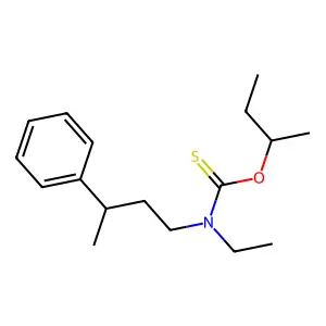 Carbamothioic acid, ethyl(3-phenylbutyl)-, S-butyl ester structure