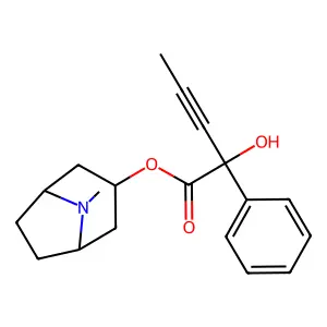 Mandelic acid, alpha-(1-propynyl)-, 3-alpha-tropanyl ester structure