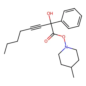 3-Octynoic acid, 2-hydroxy-2-phenyl-, 1-methyl-4-piperidyl ester structure