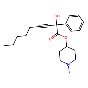 3-Nonynoic acid, 2-hydroxy-2-phenyl-, 1-methyl-4-piperidyl ester structure