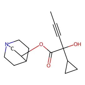 Cyclopropaneglycolic acid, alpha-(1-propynyl)-, 3-quinuclidinyl ester structure