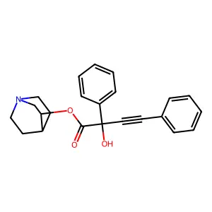 Mandelic acid, alpha-(phenylethynyl)-, 3-quinuclidinyl ester structure