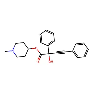 Mandelic acid, alpha-(phenylethynyl)-, 1-methyl-4-piperidyl ester structure