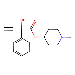 Mandelic acid, alpha-ethynyl-, 1-methyl-4-piperidyl ester structure