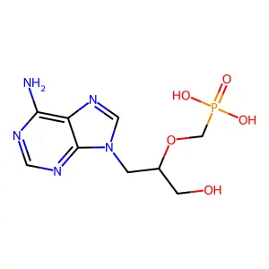 9-((S)-3-Hydroxy-2-(phosphonomethoxy)propyl)adenine structure