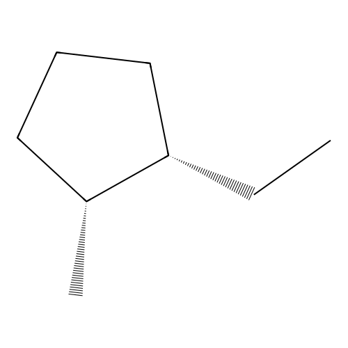 Cyclopentane, 1-ethyl-2-methyl-, cis- structure