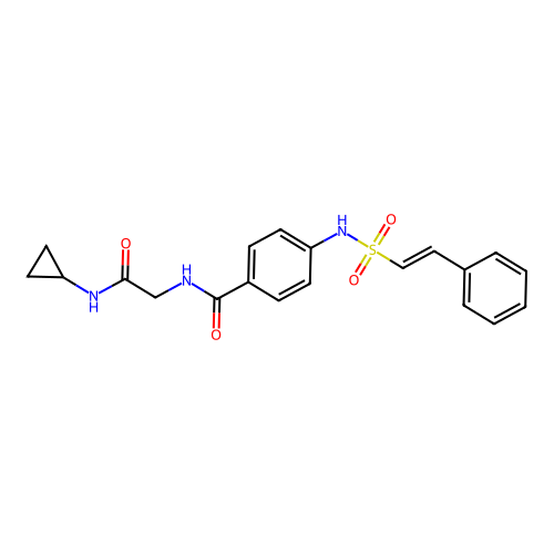 N-cyclopropyl-2-{[4-(2-phenylethenesulfonamido)phenyl]formamido}acetamide structure