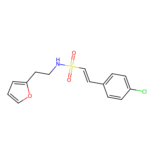 2-(4-chlorophenyl)-N-[2-(furan-2-yl)ethyl]ethene-1-sulfonamide structure