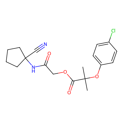 [(1-Cyanocyclopentyl)carbamoyl]methyl 2-(4-chlorophenoxy)-2-methylpropanoate structure