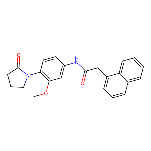 N-[3-methoxy-4-(2-oxopyrrolidin-1-yl)phenyl]-2-naphthalen-1-ylacetamide structure