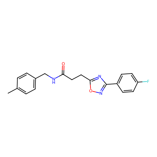 3-[3-(4-fluorophenyl)-1,2,4-oxadiazol-5-yl]-N-(4-methylbenzyl)propanamide structure