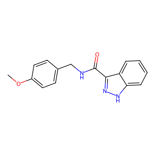 N-[(4-methoxyphenyl)methyl]-1H-indazole-3-carboxamide structure