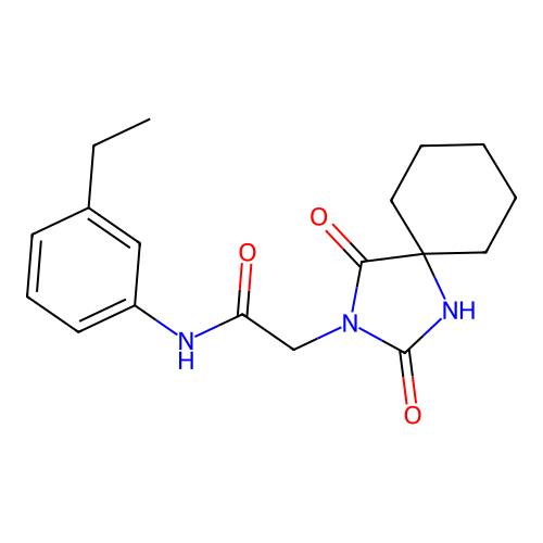 2-(2,4-dioxo-1,3-diazaspiro[4.5]decan-3-yl)-N-(3-ethylphenyl)acetamide structure