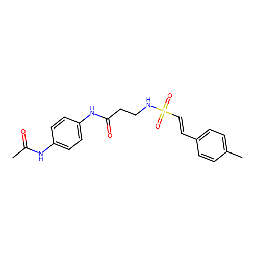 N-(4-acetamidophenyl)-3-[[(E)-2-(4-methylphenyl)ethenyl]sulfonylamino]propanamide structure