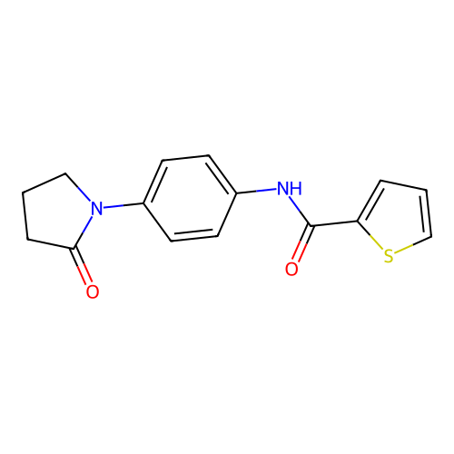 N-[4-(2-oxopyrrolidin-1-yl)phenyl]thiophene-2-carboxamide structure
