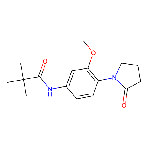 N-[3-methoxy-4-(2-oxopyrrolidin-1-yl)phenyl]-2,2-dimethylpropanamide structure