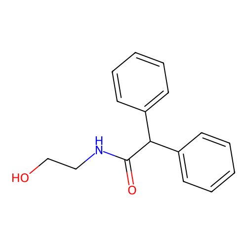 N-(2-hydroxyethyl)-2,2-diphenylacetamide structure