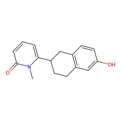 1-Methyl-6-(1,2,3,4-tetrahydro-6-hydroxy-2-naphthyl)-2(1H)-pyridone structure
