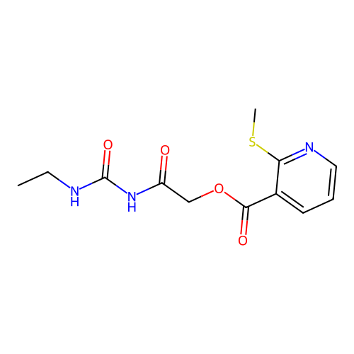 2-[(Ethylcarbamoyl)amino]-2-oxoethyl 2-(methylsulfanyl)pyridine-3-carboxylate structure
