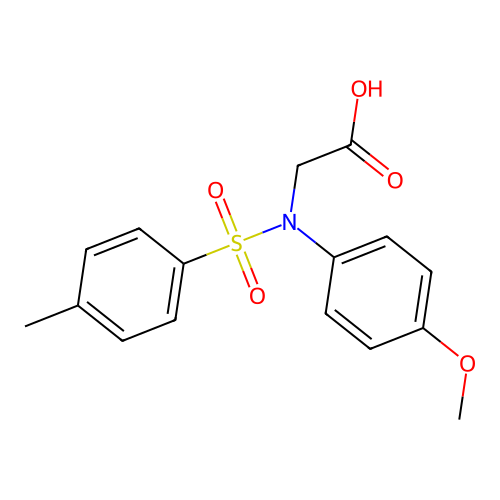 N-(4-methoxyphenyl)-N-[(4-methylphenyl)sulfonyl]glycine structure