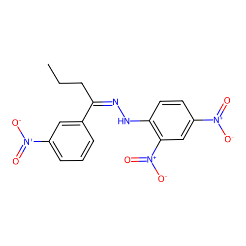 1-(2,4-Dinitrophenyl)-2-[1-(3-nitrophenyl)butylidene]hydrazine structure