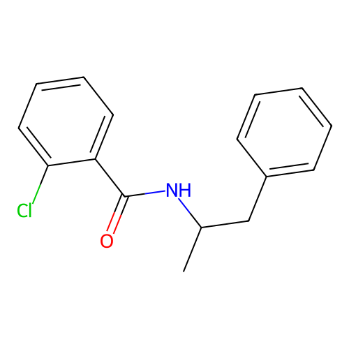 2-chloro-N-(1-methyl-2-phenylethyl)benzamide structure