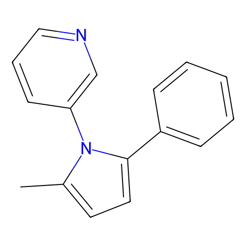 3-(2-methyl-5-phenyl-1H-pyrrol-1-yl)pyridine structure