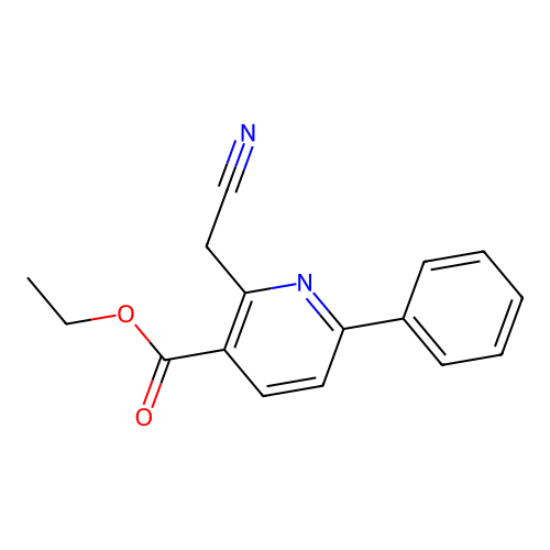 Ethyl 2-(cyanomethyl)-6-phenylpyridine-3-carboxylate structure