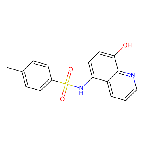 N-(8-hydroxyquinolin-5-yl)-4-methylbenzenesulfonamide structure