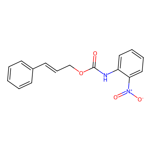 3-phenylprop-2-enyl N-(2-nitrophenyl)carbamate structure