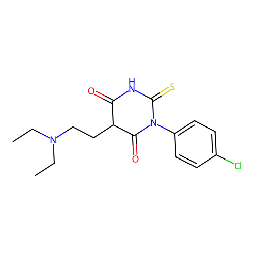 Barbituric acid, 1-(p-chlorophenyl)-5-(2-(diethylamino)ethyl)-2-thio- structure
