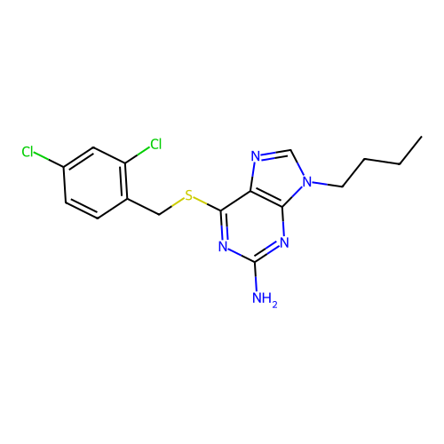 9-Butyl-6-[(2,4-dichlorophenyl)methylsulfanyl]purin-2-amine structure