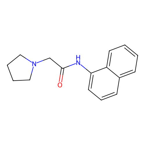 N-naphthalen-1-yl-2-pyrrolidin-1-ylacetamide structure