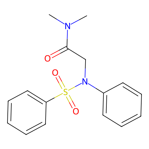 2-[N-(benzenesulfonyl)anilino]-N,N-dimethylacetamide structure
