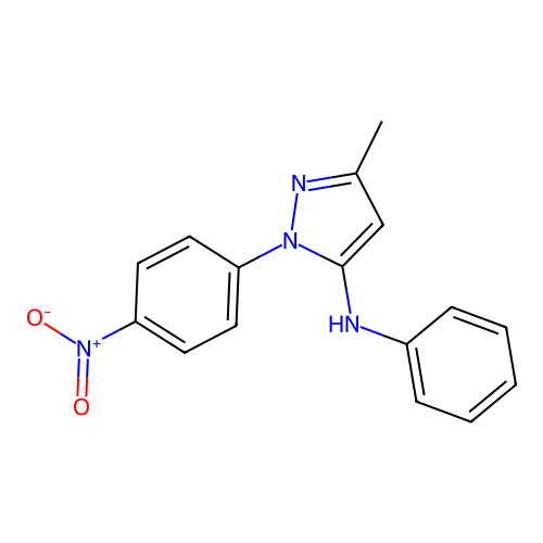 3-methyl-1-(4-nitrophenyl)-N-phenyl-1H-pyrazol-5-amine structure
