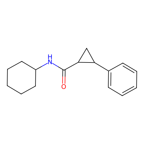 N-cyclohexyl-2-phenylcyclopropanecarboxamide structure