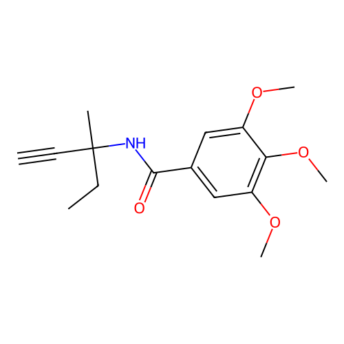3,4,5-trimethoxy-N-(3-methylpent-1-yn-3-yl)benzamide structure