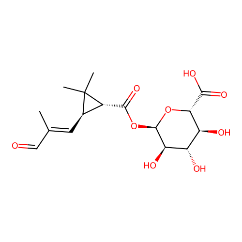 beta-D-Glucopyranosiduronic acid, 1-(2,2-dimethyl-3-(2-methyl-3-oxo-1-propenyl)cyclopropanecarboxylate), (1R-trans)- structure