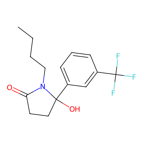 2-Pyrrolidinone, 1-butyl-5-hydroxy-5-(3-(trifluoromethyl)phenyl)- structure