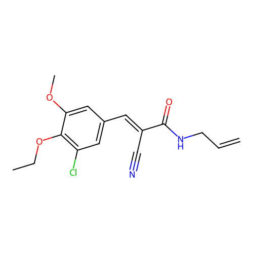 3-(3-chloro-4-ethoxy-5-methoxyphenyl)-2-cyano-N-(prop-2-en-1-yl)prop-2-enamide structure
