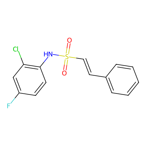 N-(2-chloro-4-fluorophenyl)-2-phenylethene-1-sulfonamide structure