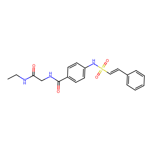 N-ethyl-2-{[4-(2-phenylethenesulfonamido)phenyl]formamido}acetamide structure