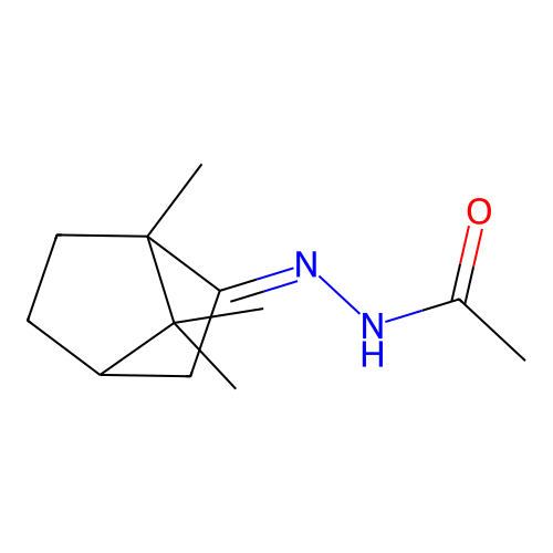 N-[(1,7,7-trimethyl-2-bicyclo[2.2.1]heptanylidene)amino]acetamide structure