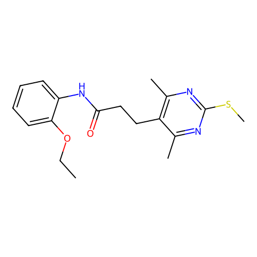 3-[4,6-dimethyl-2-(methylsulfanyl)pyrimidin-5-yl]-N-(2-ethoxyphenyl)propanamide structure