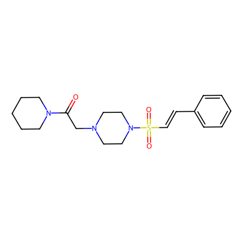 2-[4-(2-Phenylethenesulfonyl)piperazin-1-yl]-1-(piperidin-1-yl)ethan-1-one structure