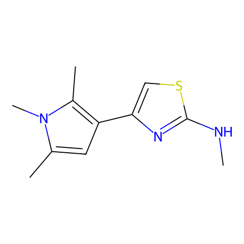 N-methyl-4-(1,2,5-trimethyl-1H-pyrrol-3-yl)-1,3-thiazol-2-amine structure