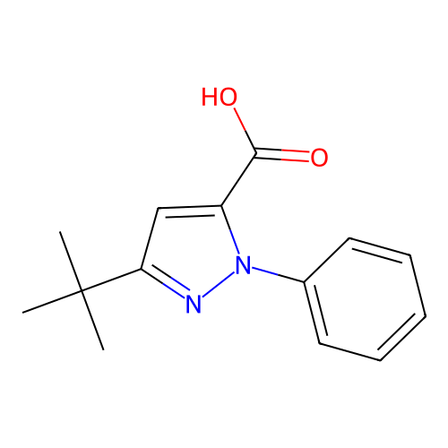3-tert-Butyl-1-phenyl-1H-pyrazole-5-carboxylic acid structure