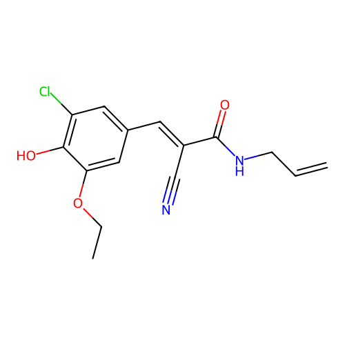 3-(3-chloro-5-ethoxy-4-hydroxyphenyl)-2-cyano-N-(prop-2-en-1-yl)prop-2-enamide structure